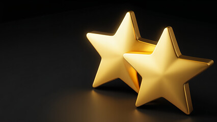 Obraz premium two gold stars on black