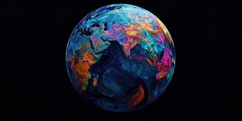 An animated spinning globe illustration, with vibrant continents and oceans, showing the concept of global movement.