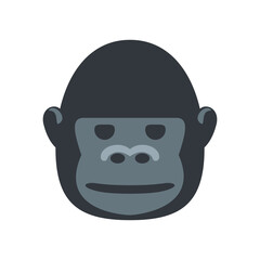 Gorilla Vector Icon - Isolated Powerful Black-Haired Great Ape Sign Design