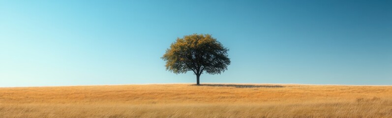 Lone tree standing alone in a field