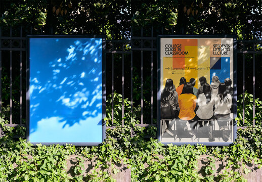 Mockup Of Vertical Customized Sign By Hedge