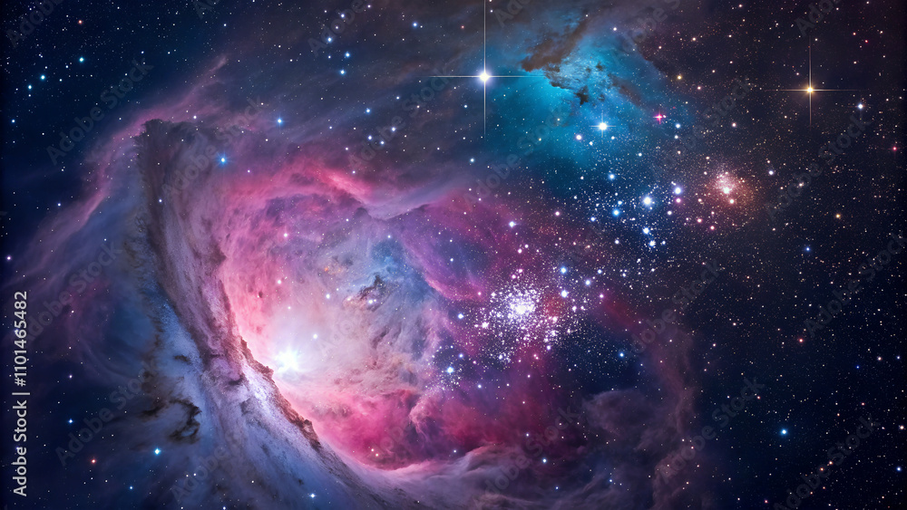 Canvas Prints celestial symphony: the enchanting beauty of colorful nebulae in deep space