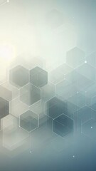 Obraz premium Abstract hexagonal network with interconnected geometric shapes in a modern, digital style featuring layered hexagons and lines, creating depth and a futuristic feel