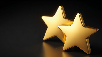 Obraz premium two gold stars on black