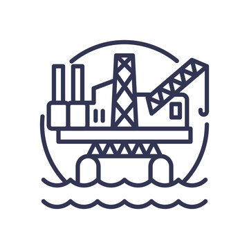 recommend clip art: Offshore oil rig symbolizing energy security and resource extraction.