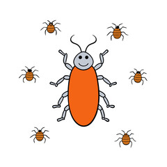 flea ticks vector illustration