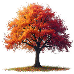 Fototapeta premium Autumn Tree Displaying Vibrant Colors in Nature Outdoor Setting Photography Scenic Viewpoint Seasonal Beauty for Eco-Conscious Living