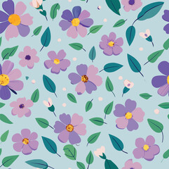 Colorful Seamless Floral Pattern Vector Design