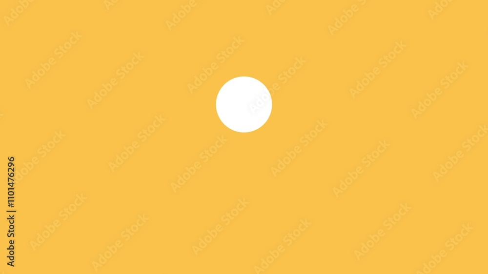 Poster minimalist yellow and white circle design with simple geometric patterns