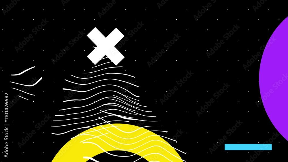Aufkleber vibrant abstract design with geometric shapes and dynamic wave patterns