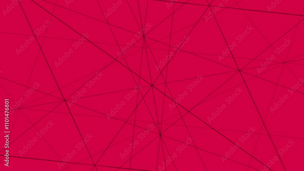 Poster abstract geometric pattern with red background and thin diagonal black lines