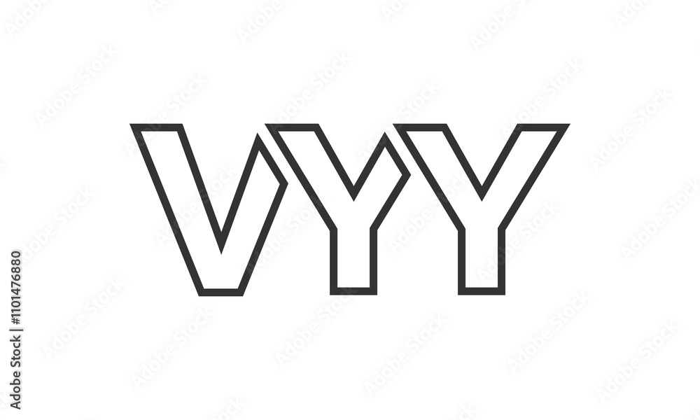Fototapete vyy logo design template with strong and modern bold text. initial based vector logotype featuring s