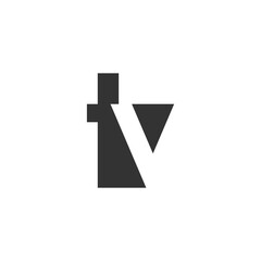 TV creative geometric initial based modern and minimal logo. Letter t v trendy fonts.