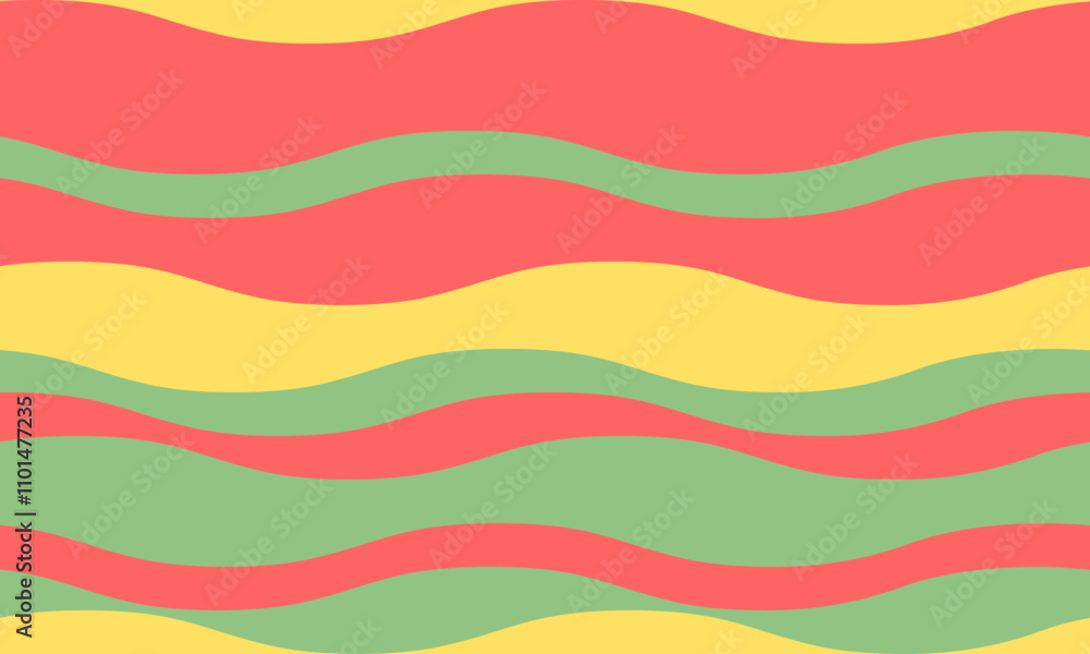 Poster abstract background with wavy stripes in vibrant colors, creating a rippled, liquid effect. smooth c