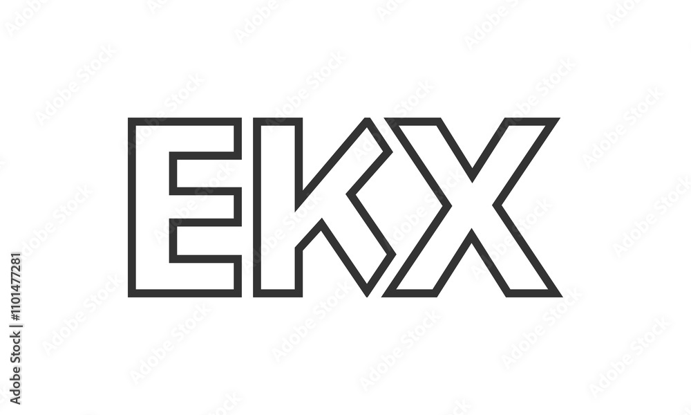 Fototapete EKX logo design template with strong and modern bold text. Initial based vector logotype featuring simple and minimal typography. Trendy company identity.