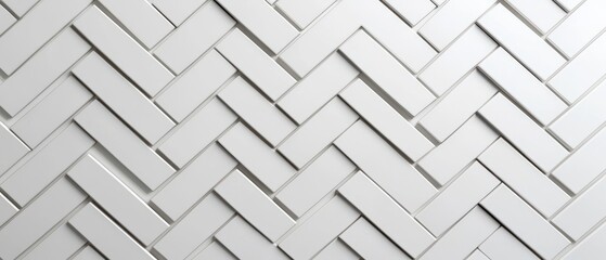 Elegant White Tile Pattern in Herringbone Design for Interiors