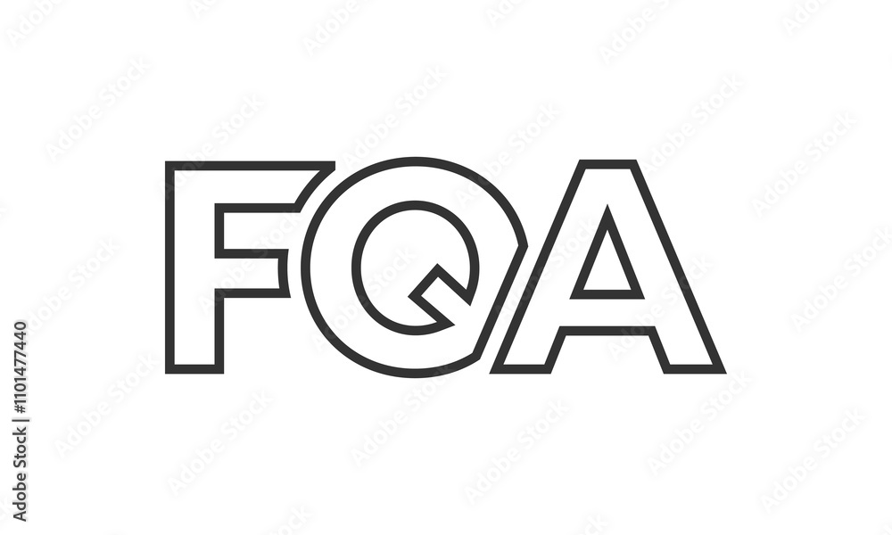 Poster fqa logo design template with strong and modern bold text. initial based vector logotype featuring s