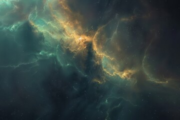 Obraz premium Glowing Nebula in Deep Space with Stars