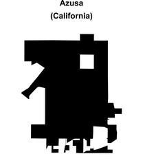 Azusa (California) blank outline map