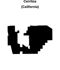 Obraz premium Cerritos (California) blank outline map