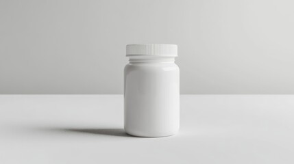 Blank White Pill Bottle Mockup: Minimalist Product Photography