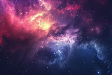 Obraz premium Glowing Nebula and Stars in Space