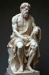 Obraz premium Statue of ancient wisdom man, Aristotle, philosopher, thinker