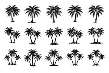 Naklejka premium set of palm trees