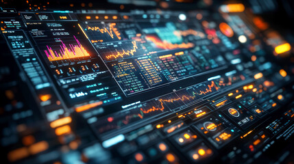 Advanced data analysis dashboard displaying real-time metrics and performance insights
