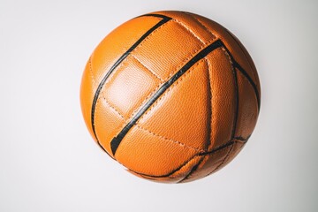 Fototapeta premium Dynamic Volleyball Mid-Air Action on White Background