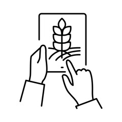 Agro Forecasting black line icon. Smart agriculture.