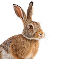 Obraz premium european hare on white background 