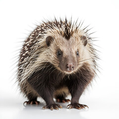 Obraz premium north american porcupine on white background