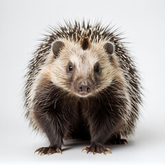 Naklejka premium north american porcupine on white background