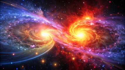 Obraz premium A cosmic explosion, a Big Bang supernova in space.
