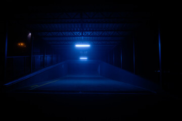 blue light tunnel