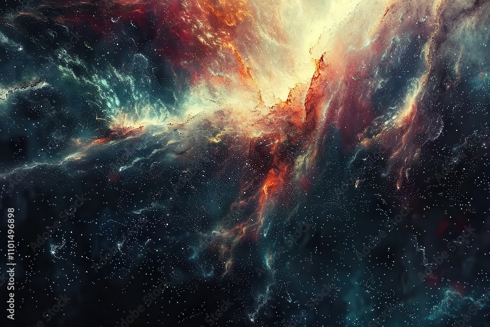 Canvas Prints glowing nebula with stars in deep space