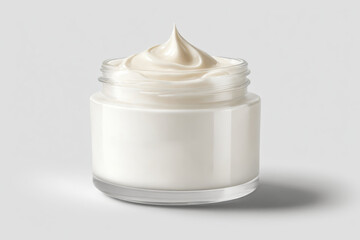 Cream jar with whipped cream texture, minimalist design, studio shot