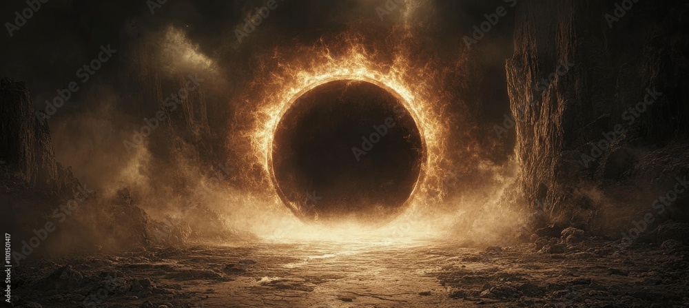 Sticker teleport portal to dark hell dimension. generative ai technology.