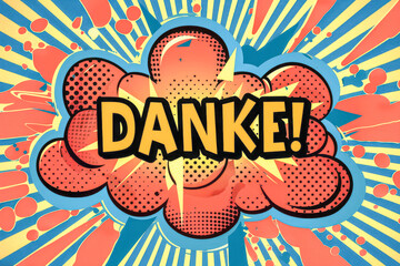 Vibrant pop art style comic thank you concept on colorful background for creative design. International Thank You Day