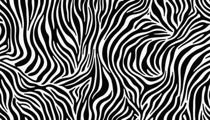 Black and white Striped wrinkled zebra fabric cloth background. Generative AI.