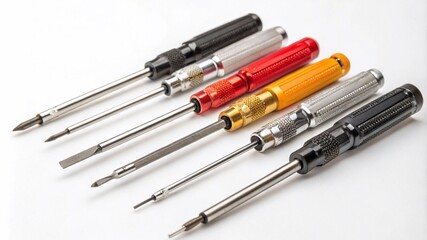 Fototapeta premium High-resolution photo of precision screwdrivers with textured handles for secure grip