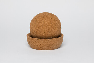 Stylishly crafted Natural Cork Set includes a Bowl and a charming Sphere for your decor
