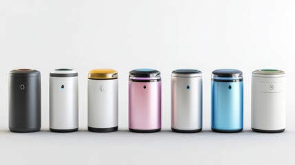 Modern Cylindrical Waste Bins In Various Colors
