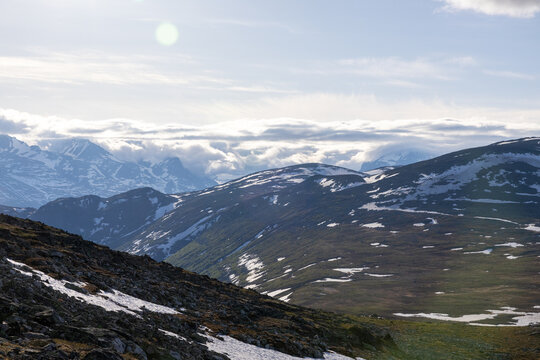 view near skierfe towards inner sarek national park
