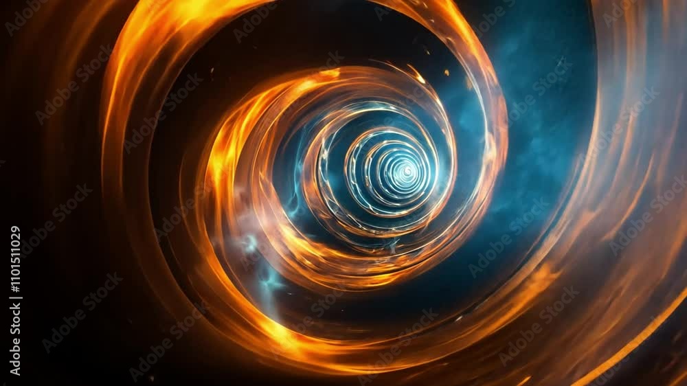 Poster A captivating vortex is formed by swirling fire and light, creating an engaging visual effect. The vibrant colors blend seamlessly, drawing the viewer into a mesmerizing depth.