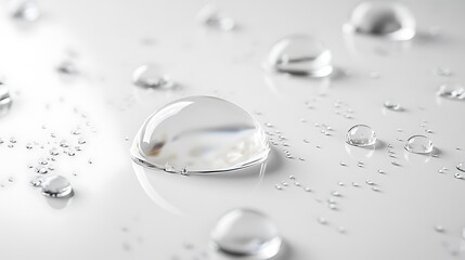 High quality water drops image with clean white theme image