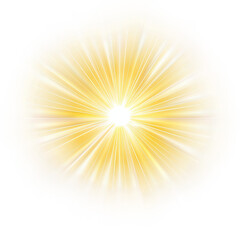 Obraz premium Radiant Burst of Yellow Light Radiating from a Central Point, cut out, PNG file