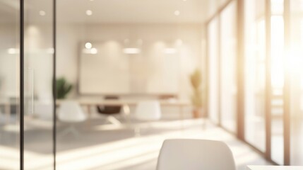 Blurred View of a Bright and Modern Office Space