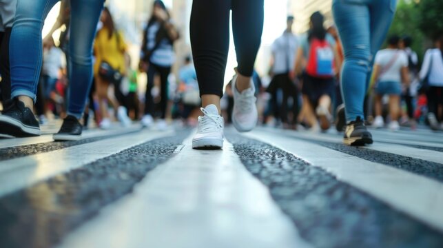 Pedestrian Crossing: A designated area on the road for pedestrians to cross safely, typically marked with lines and signs to ensure both driver and pedestrian awareness.
